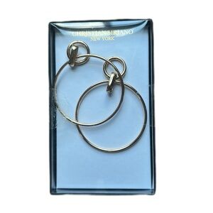 Christian Siriano Gold Double Hoop Earrings